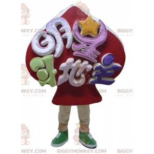 Costume da mascotte BIGGYMONKEY™ di Spade rosso Gioco di carte