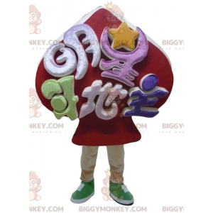 Traje de mascote Red Spade BIGGYMONKEY™ Jogo de cartas Traje de