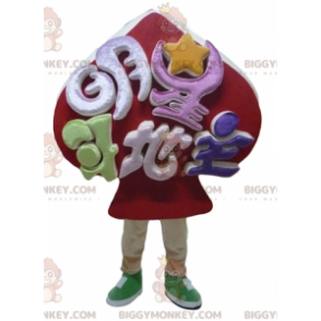 Costume da mascotte BIGGYMONKEY™ di Spade rosso Gioco di carte