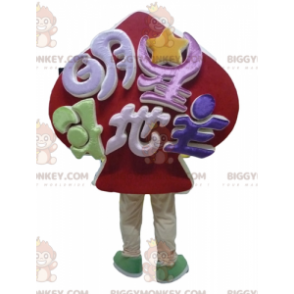Rød spade BIGGYMONKEY™ maskot kostume kortspil BIGGYMONKEY™