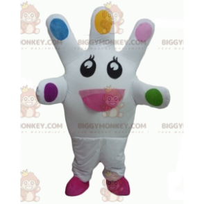 Costume da mascotte BIGGYMONKEY™ con la mano bianca gigante