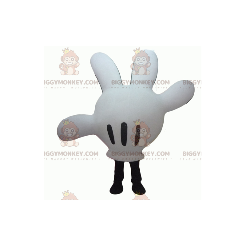 Hvid og sort Mickey Hand BIGGYMONKEY™ maskotkostume -