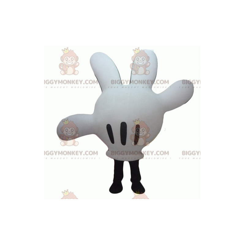 Weißes und schwarzes Mickey Hand BIGGYMONKEY™ Maskottchenkostüm