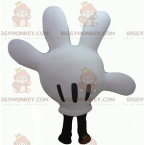 Wit en zwart Mickey Hand BIGGYMONKEY™ mascottekostuum -