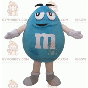 Traje de mascote M&M's BIGGYMONKEY™ azul gorducho e gigante