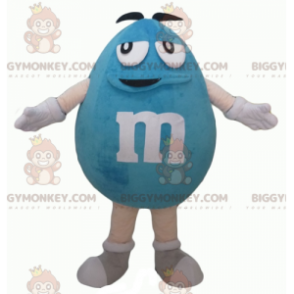 Disfraz de mascota BIGGYMONKEY™ de M&M's azul gigante regordete