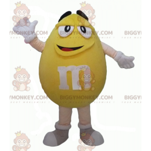 Sjovt fyldig kæmpe gul M&M's BIGGYMONKEY™ maskotkostume -