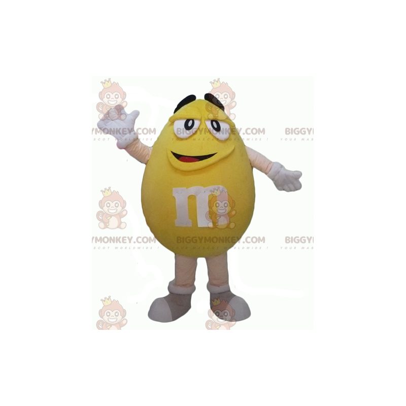 Funny Plump Giant Yellow M&M's BIGGYMONKEY™ Mascot Costume –