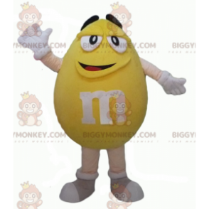 Fantasia de mascote M&M's BIGGYMONKEY™ amarelo gigante gordo