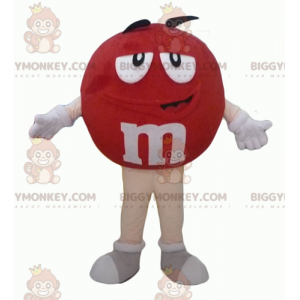 Disfraz de mascota BIGGYMONKEY™ de M&M's rojo gigante regordete