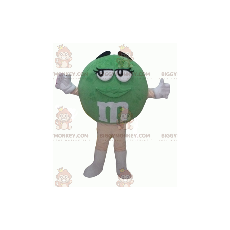 Traje de mascote M&M's BIGGYMONKEY™ vermelho gigante feminino