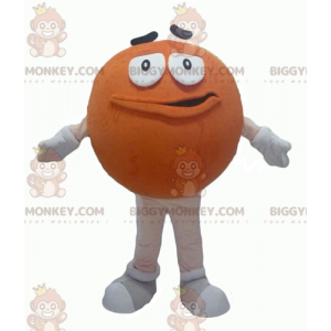 Funny Round Giant Orange M&M's BIGGYMONKEY™ Mascot Costume -