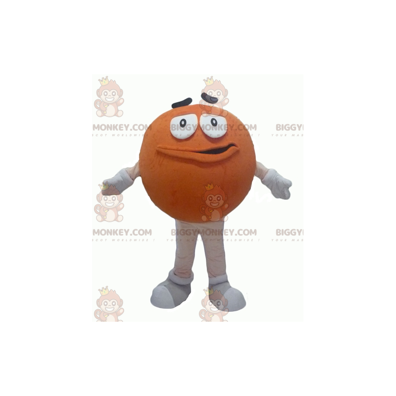 Costume da mascotte BIGGYMONKEY™ di M&M's arancione gigante