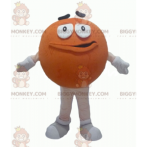 Funny Round Giant Orange M&M's BIGGYMONKEY™ Mascot Costume -