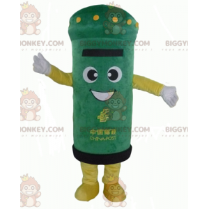 Costume de mascotte BIGGYMONKEY™ de boite aux lettres verte et