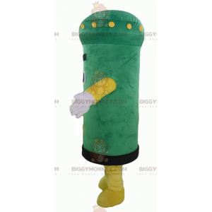 Disfraz de mascota BIGGYMONKEY™ de buzón verde y amarillo muy