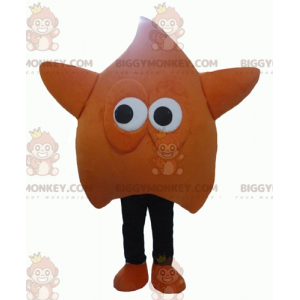 Sjovt kæmpe orange og sort stjerne BIGGYMONKEY™ maskotkostume -