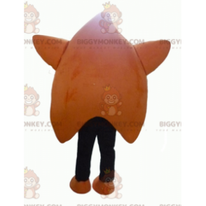 Divertido disfraz gigante de mascota naranja y estrella negra