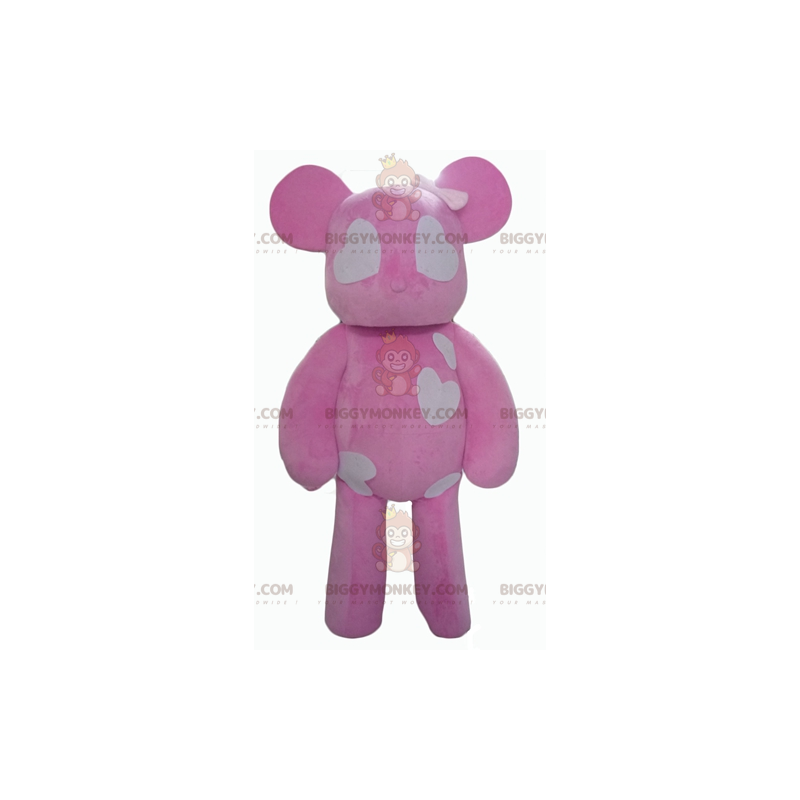 BIGGYMONKEY™ Mascottekostuum roze en witte teddybeer met