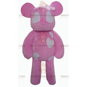 BIGGYMONKEY™ maskotkostume Pink og hvid bamse med hjerter -