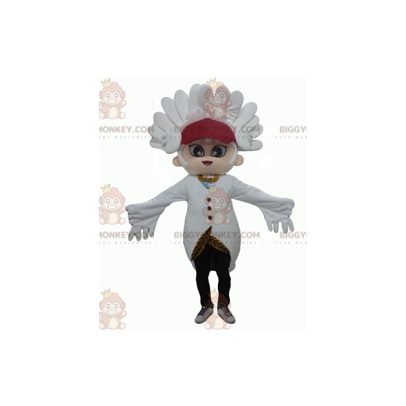 Traje de mascote de boneco de neve BIGGYMONKEY™ com penas