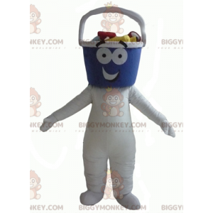 BIGGYMONKEY™ Eimerkopf-Maskottchen-Kostüm des weißen Mannes -