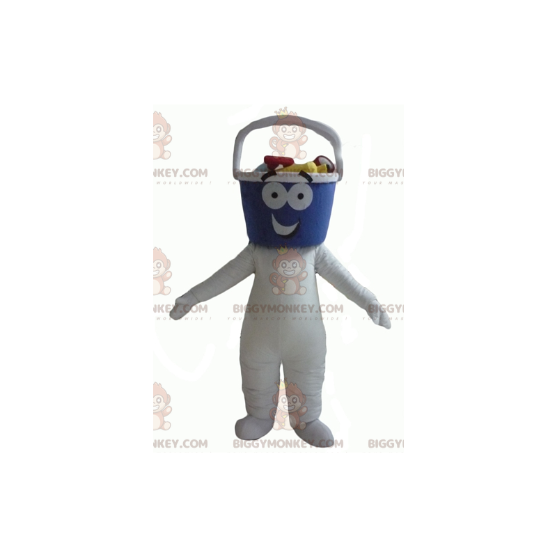 BIGGYMONKEY™ White Man Bucket Head-mascottekostuum -