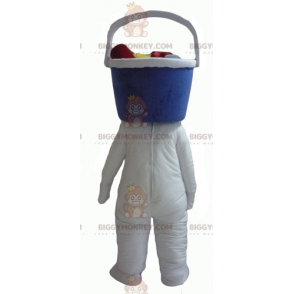 BIGGYMONKEY™ White Man Bucket Head-mascottekostuum -