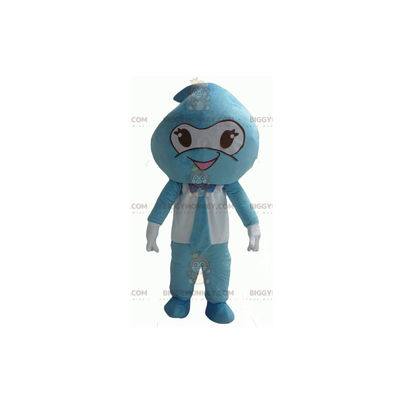 Costume de mascotte BIGGYMONKEY™ de bonhomme bleu et blanc de