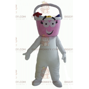 BIGGYMONKEY™ White Man Bucket Head -maskottiasu -