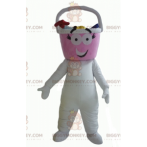 BIGGYMONKEY™ White Man Bucket Head-mascottekostuum -