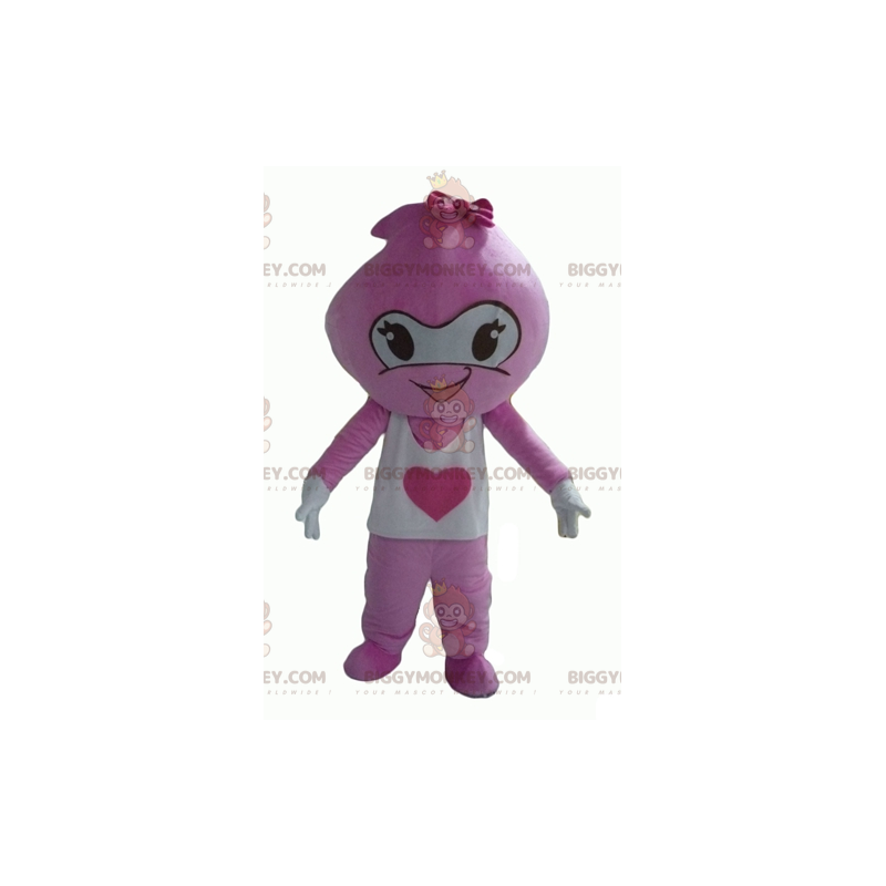 Fantasia de mascote BIGGYMONKEY™ de boneco de neve rosa e