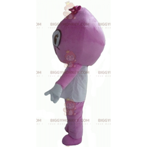 Costume de mascotte BIGGYMONKEY™ de bonhomme rose et blanc