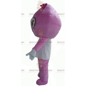 Fantasia de mascote BIGGYMONKEY™ de boneco de neve rosa e