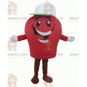 BIGGYMONKEY™ Costume mascotte pupazzo di neve rosso sorridente