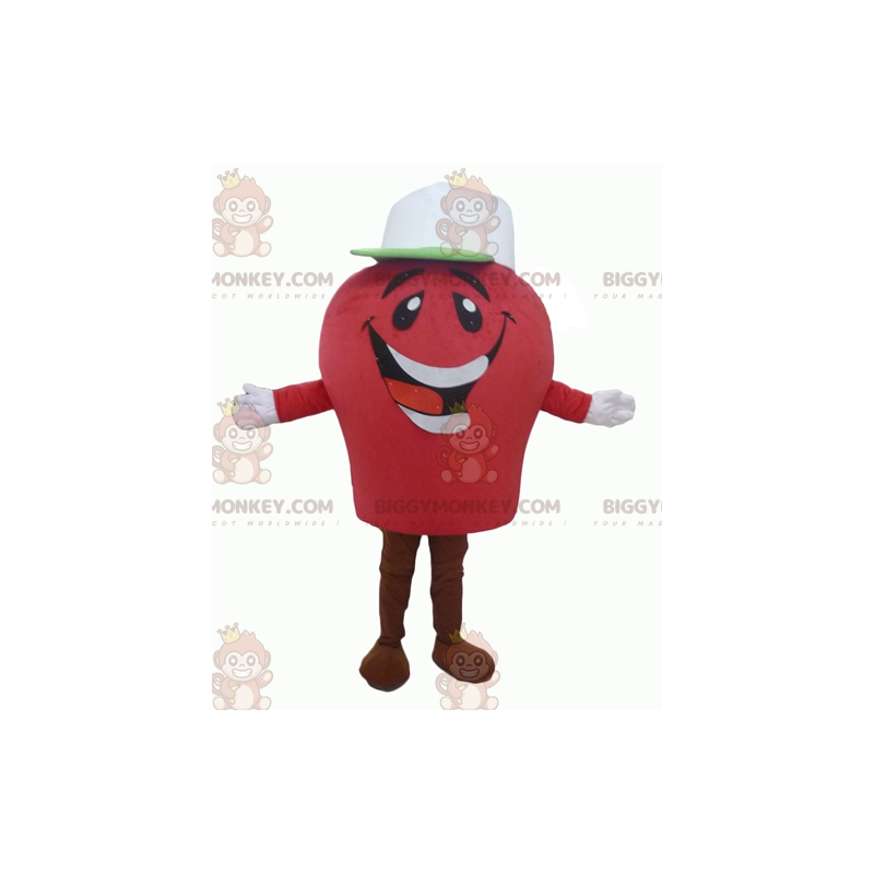 BIGGYMONKEY™ Costume mascotte pupazzo di neve rosso sorridente