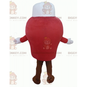 BIGGYMONKEY™ Costume mascotte pupazzo di neve rosso sorridente