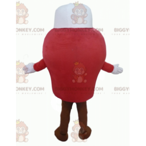 BIGGYMONKEY™ Costume mascotte pupazzo di neve rosso sorridente