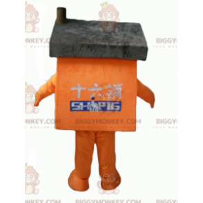 Costume de mascotte BIGGYMONKEY™ de maison orange et grise