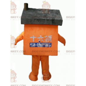 Kæmpe orange og gråt hus BIGGYMONKEY™ maskotkostume -