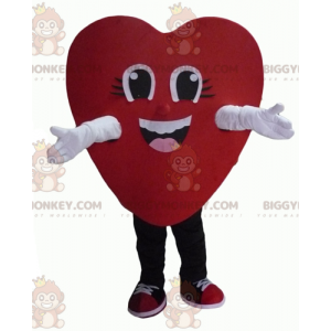 Χαμογελαστή στολή μασκότ BIGGYMONKEY™ Giant Red Heart -