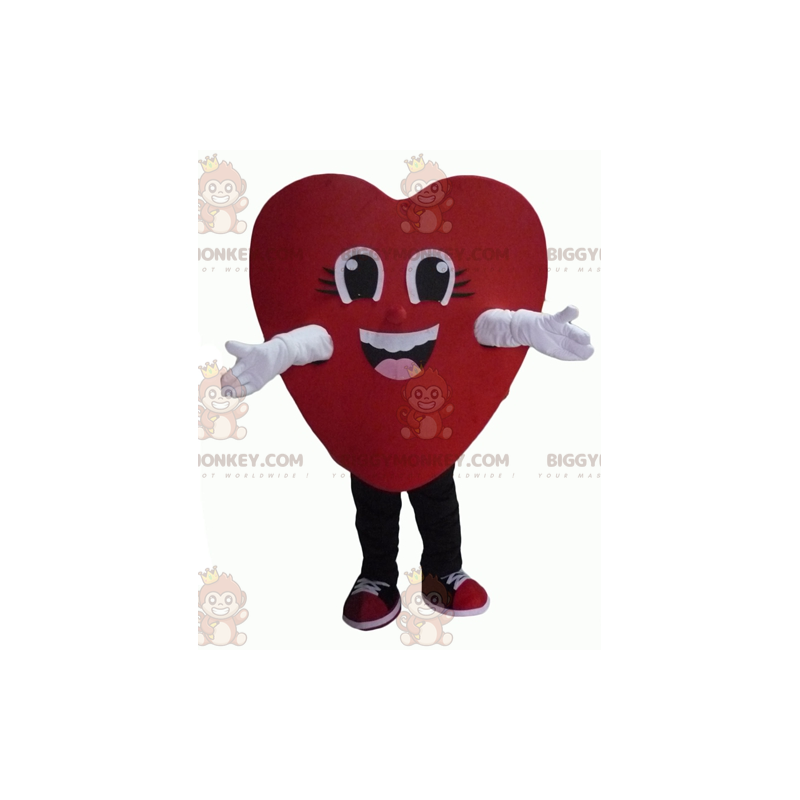 Smiling Giant Red Heart BIGGYMONKEY™ Mascot Costume -