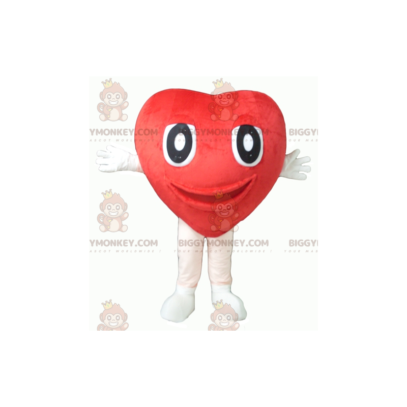 Roztomilý kostým maskota obřího červeného srdce BIGGYMONKEY™ –