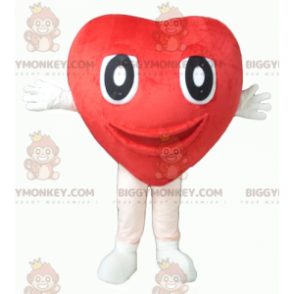 Costume de mascotte BIGGYMONKEY™ de cœur rouge géant et mignon