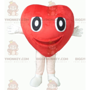 Roztomilý kostým maskota obřího červeného srdce BIGGYMONKEY™ –