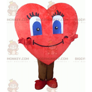 Söpö jättiläinen punainen sydän BIGGYMONKEY™ maskottiasu -