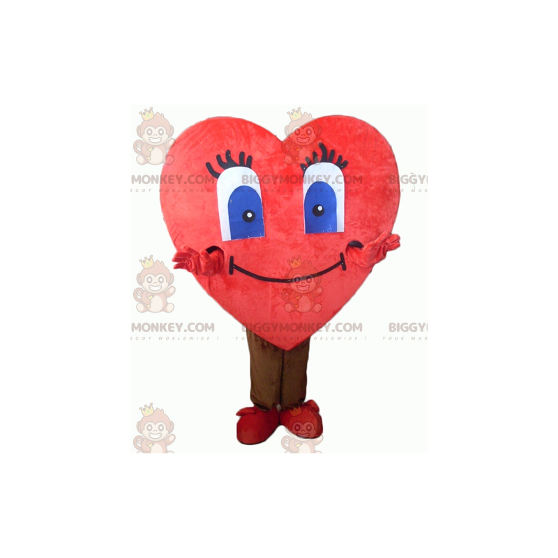 Costume de mascotte BIGGYMONKEY™ de cœur rouge géant et mignon