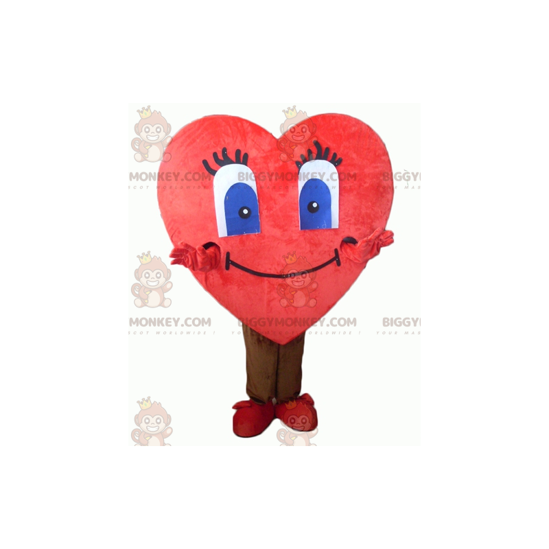 Fantasia de mascote BIGGYMONKEY™ de coração vermelho gigante