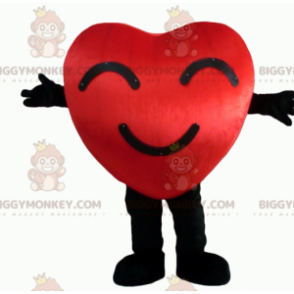 Smiling Giant Red and Black Heart BIGGYMONKEY™ Mascot Costume –