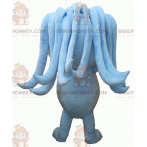 Kostým maskota Blue Man BIGGYMONKEY™ s dredy a mikrofonem –